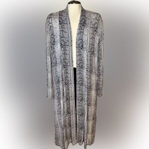 Snakeskin Patterned Open Cardigan
